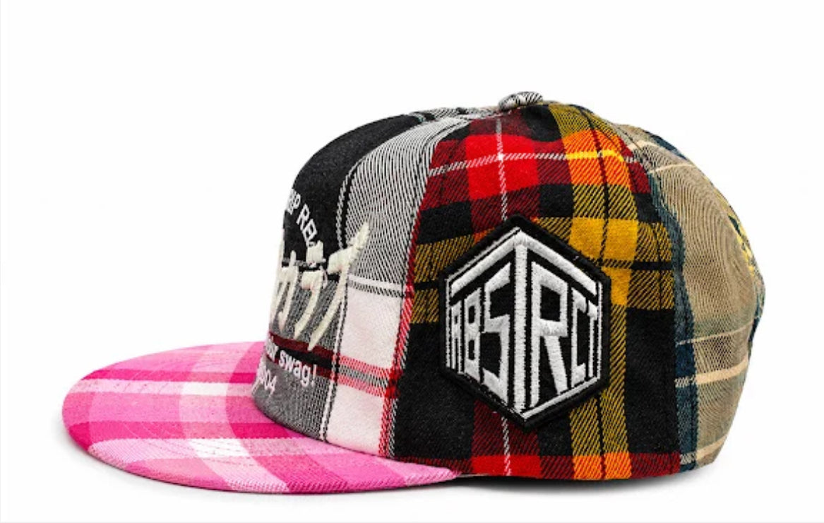 Abstract Repair Plaid SnapBack (Pink)