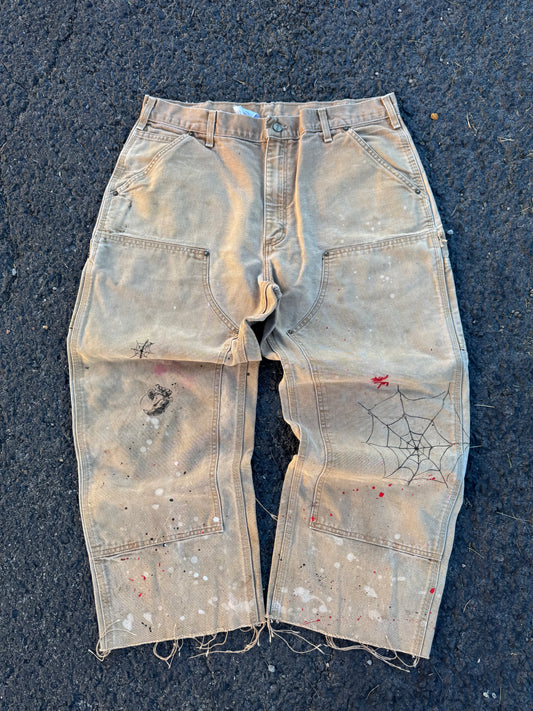 “VINTAGE” Faded Tan Carhartt Double knee Jeans - 36 x 28