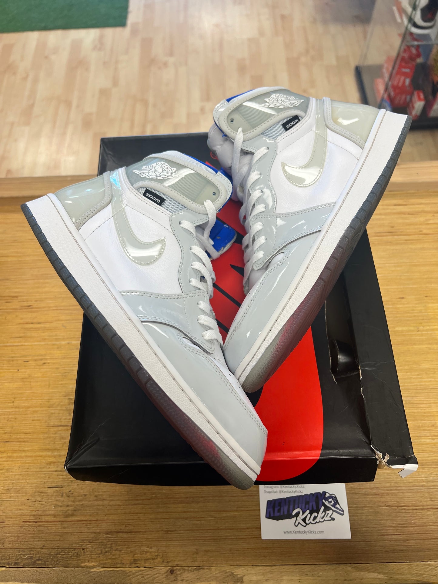 Jordan 1 Retro High “Zoom White Racer Blue” (Sz 12) (USED)