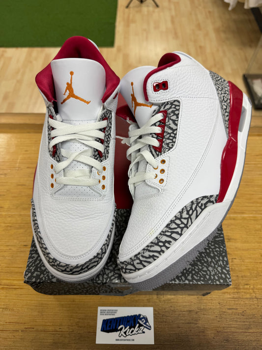 Jordan 3 Retro “Cardinal Red” (Sz 12)