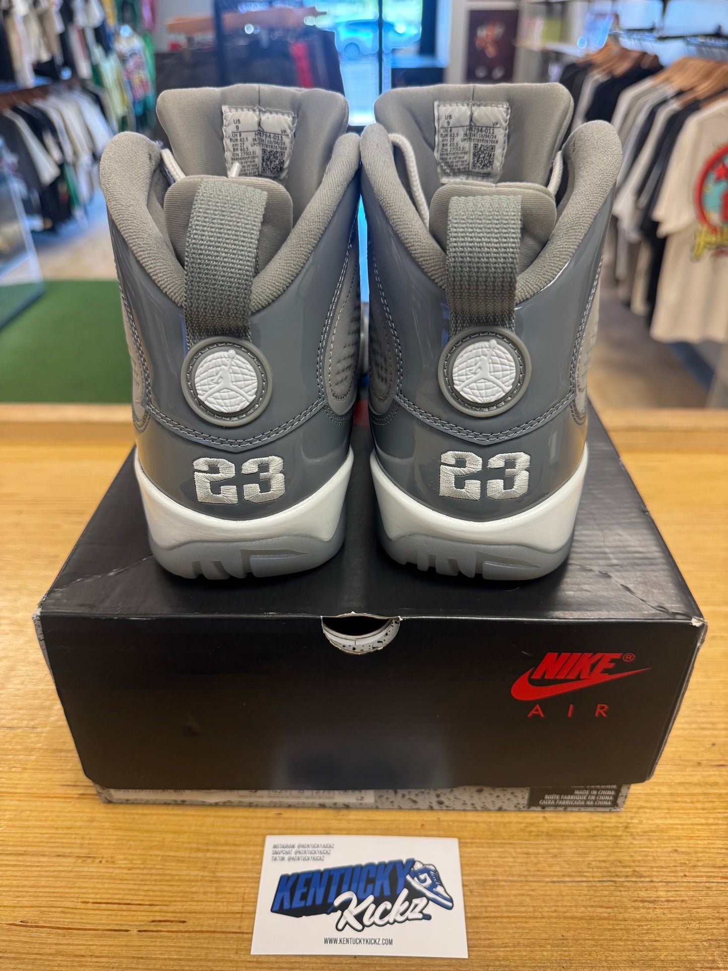 Jordan 9 Retro “Cool Grey” 2025 (Sz 9)