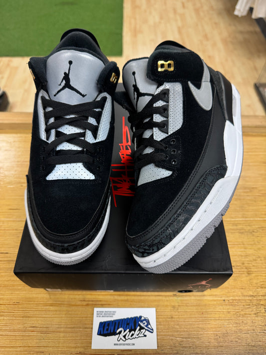 Jordan 3 Retro “Tinker Black Cement Gold” (Sz 9)
