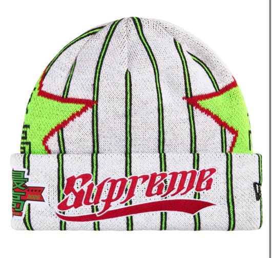 “Supreme” New Era® Stars Beanie (Stripe)
