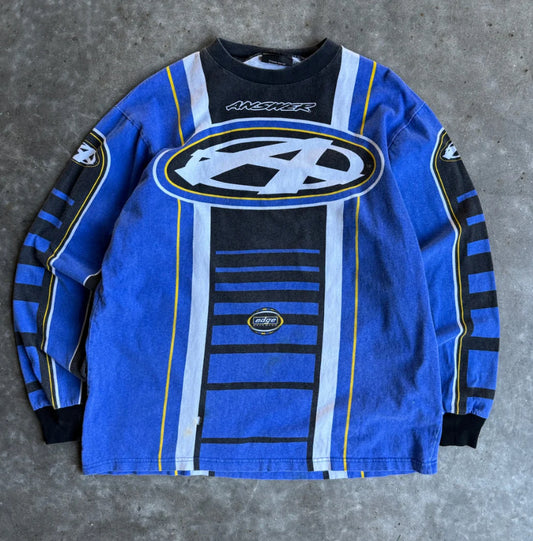 Vintage Edge Raceway Blue/Yellow Long Sleeve Jersey