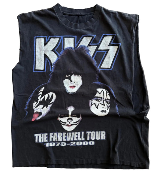 “Vintage” ‘00 KISS LEGENDS NEVER DIE DISTRESSED CUT OFF TEE