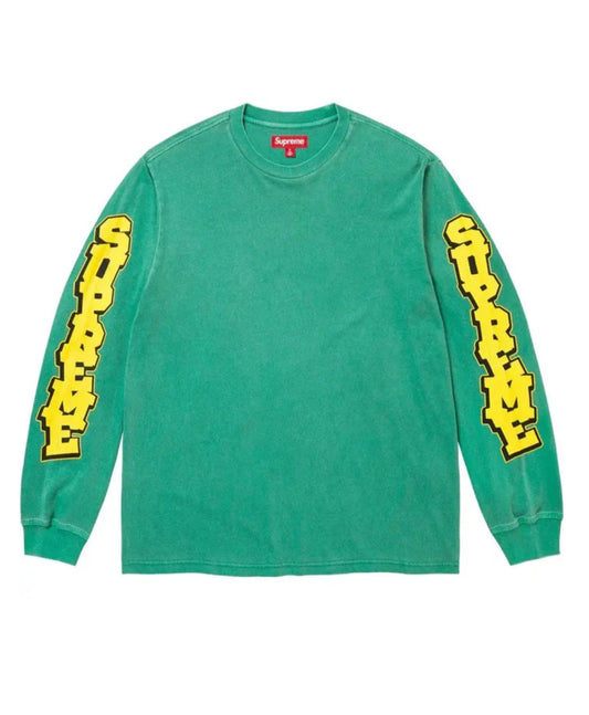 “Supreme” Cracked Sleeve L/S Top (Green)