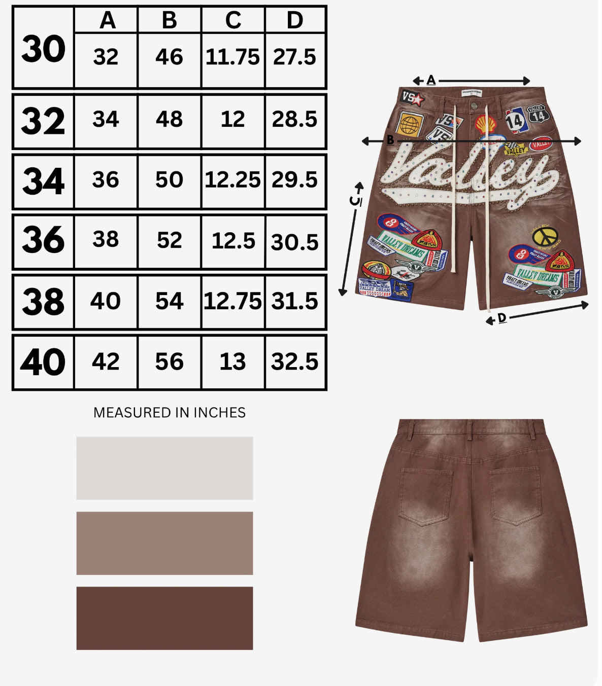 “VALE” BROWN 1980’s JORTS