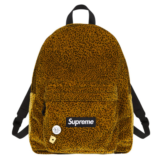 “Supreme” Velvet Backpack (Tan Leopard)