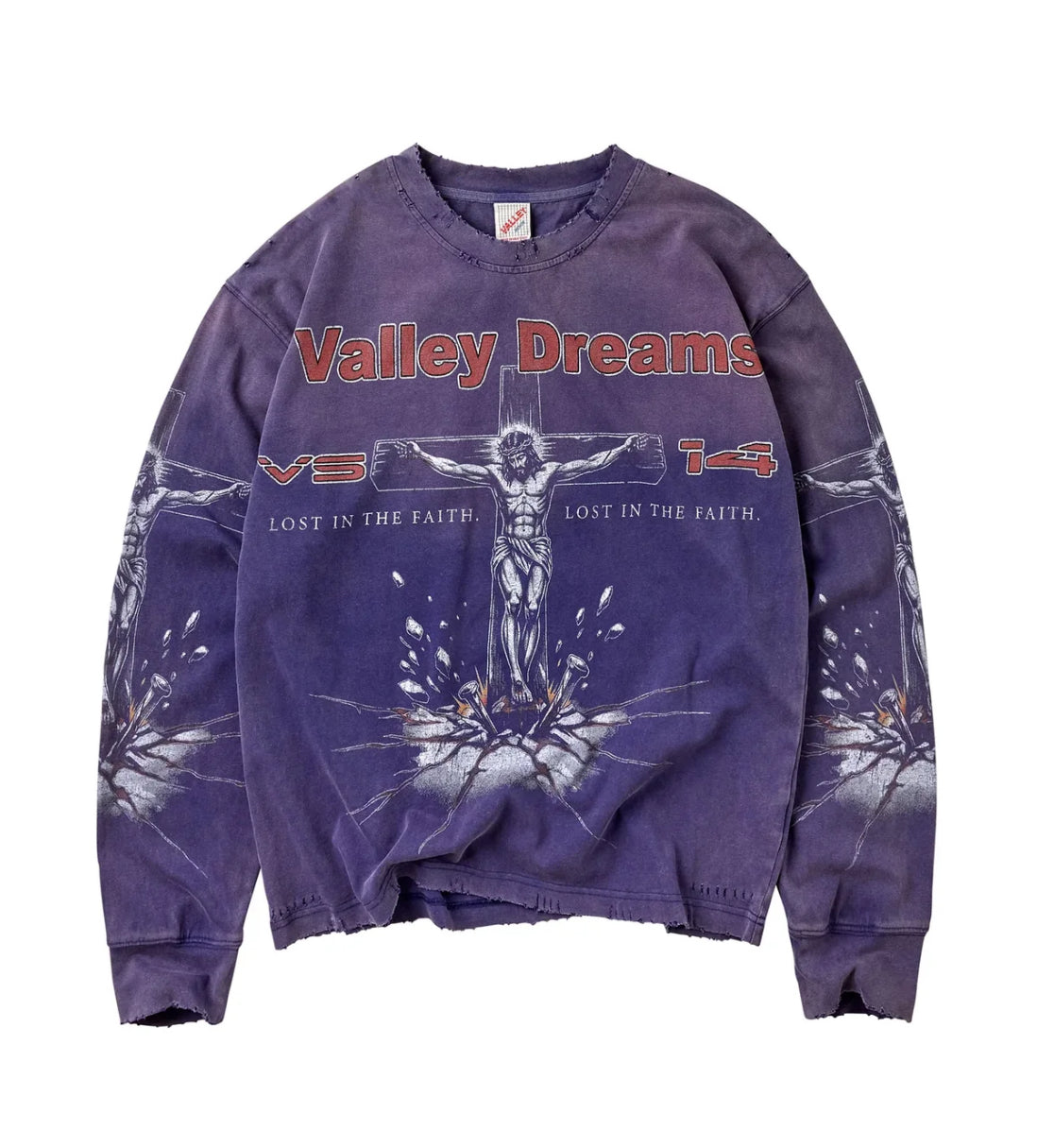 VALE FOREVER CONCRETE CROSS L/S (NAVY)