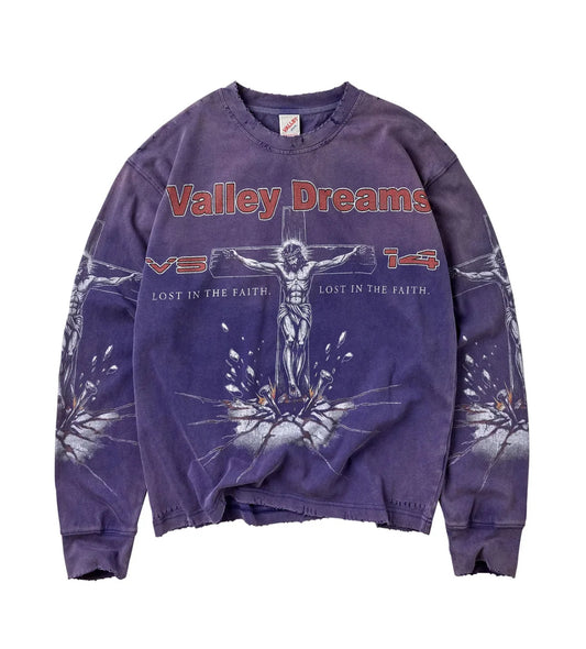 VALE FOREVER CONCRETE CROSS L/S (NAVY)