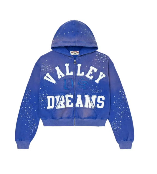 “Vale” Classico Zip Up Hoodie (Sapphire)