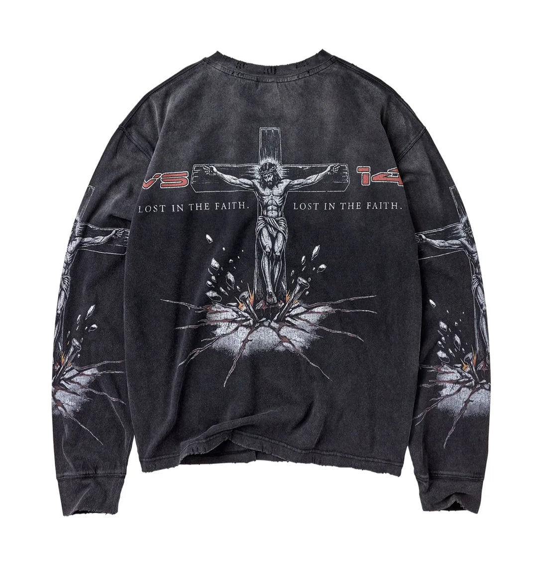 VALE FOREVER CONCRETE CROSS L/S (BLACK)