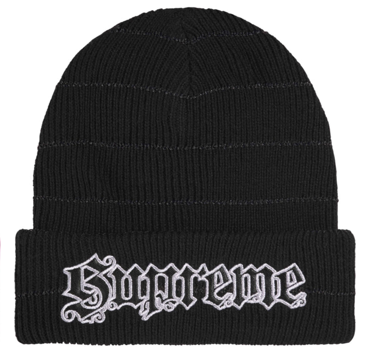 Supreme Metallic Stripe Beanie “Black”