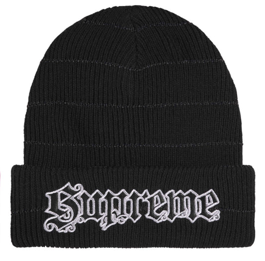 Supreme Metallic Stripe Beanie “Black”