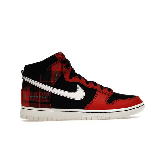 Dunk High SE “Tartan Plaid Black University Red”