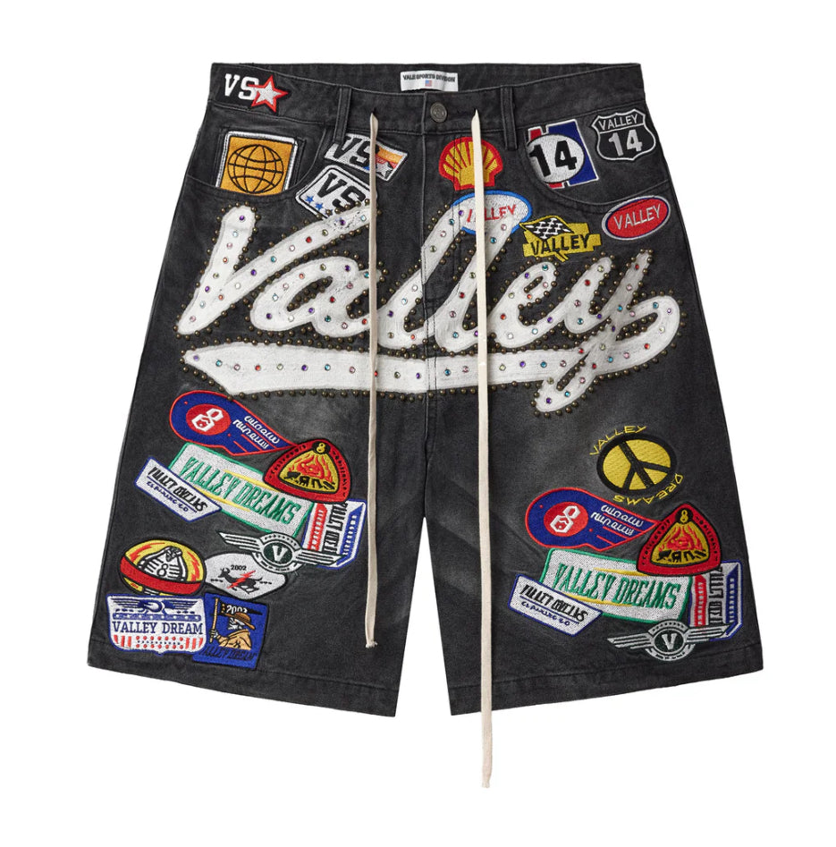 “VALE” BLACK 1980S JORTS