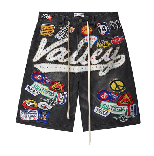 “VALE” BLACK 1980S JORTS
