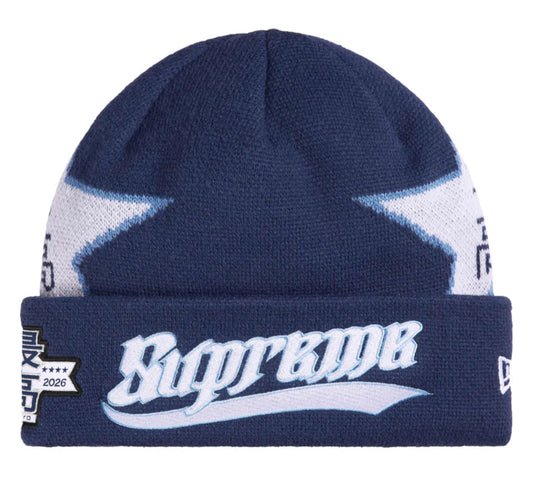 “Supreme” New Era® Stars Beanie (Navy)