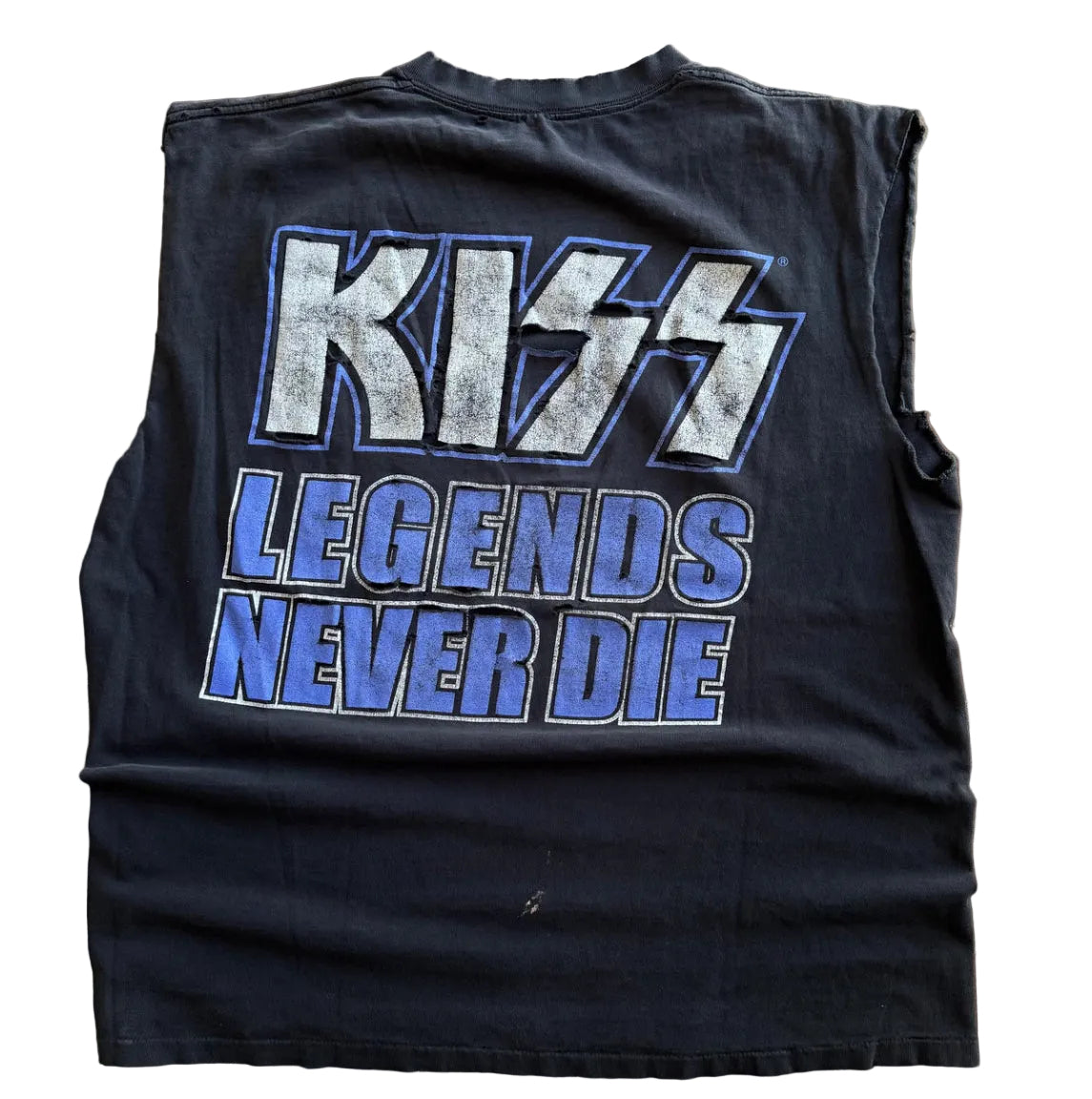 “Vintage” ‘00 KISS LEGENDS NEVER DIE DISTRESSED CUT OFF TEE