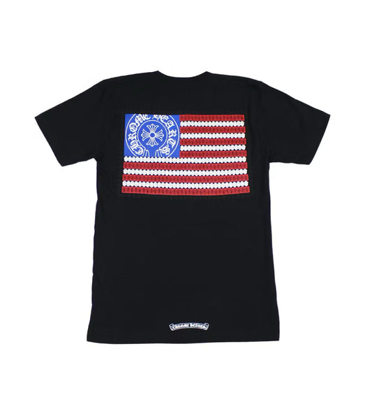 “Chrome Heart” American Flag Dagger T-shirt