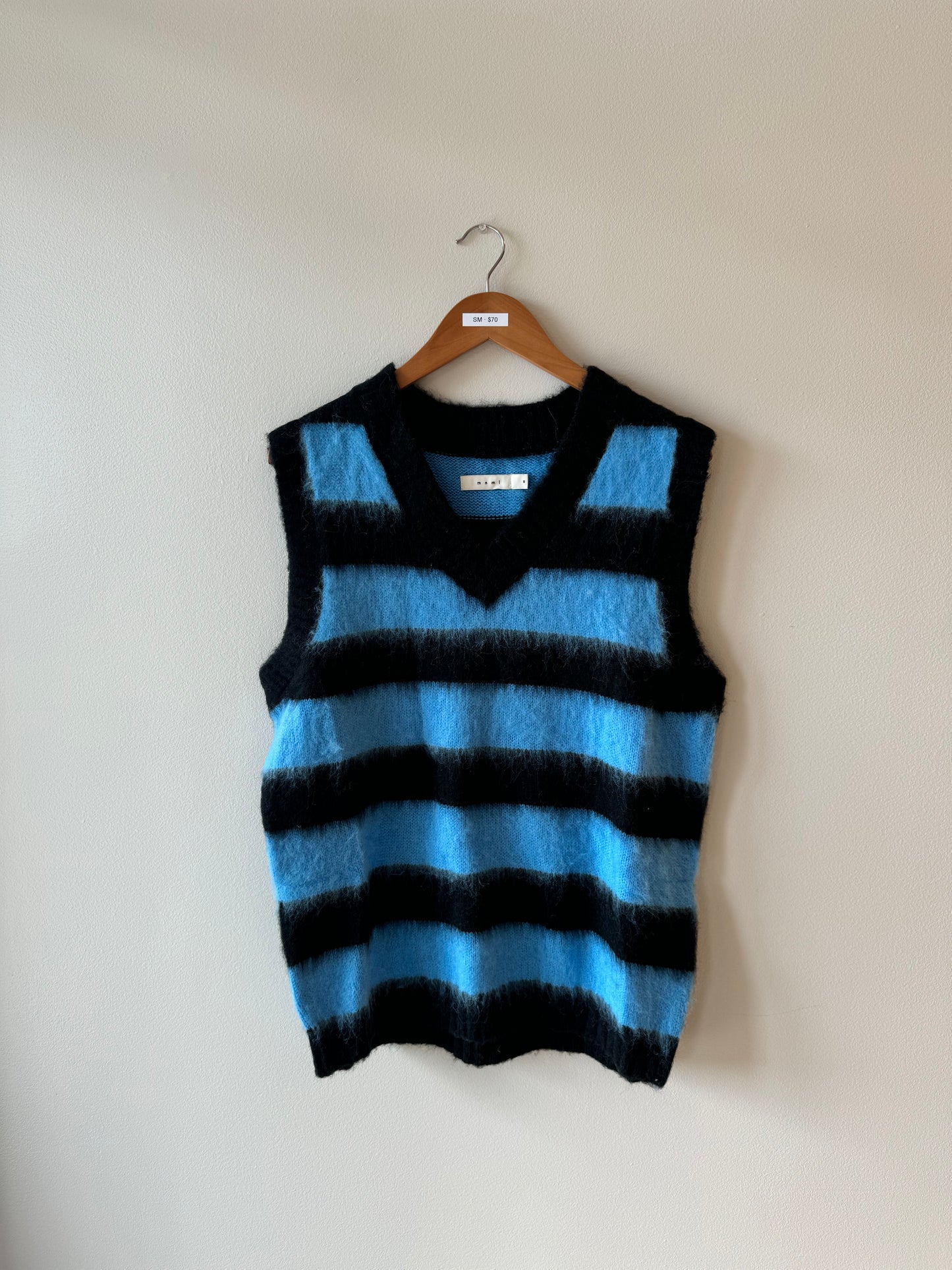 STRIPED MOHAIR SWEATER VEST