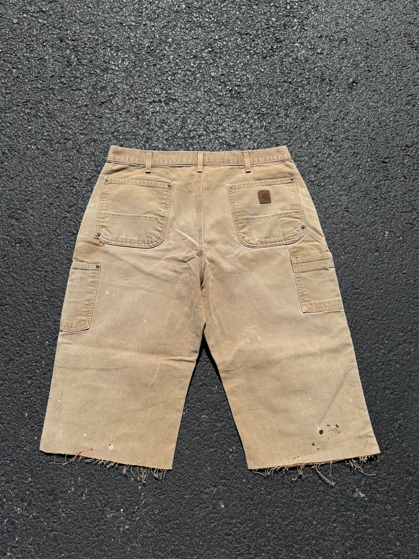 “VINTAGE” Faded Tan Carhartt 3/4 Double knee Jeans - 36 x 26