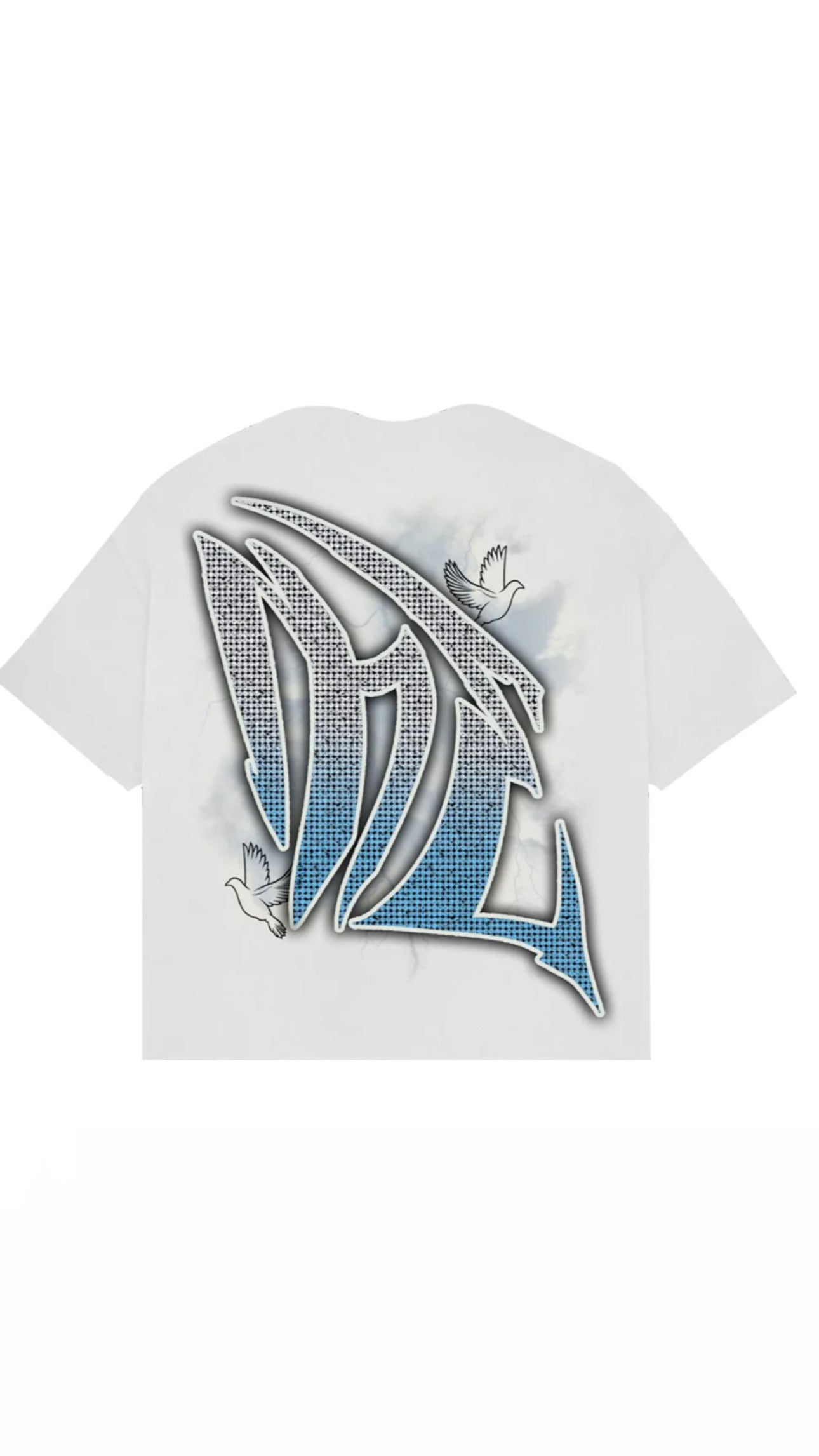 “Mixed Emotions” White ‘Dove’ Rhinestone Tee