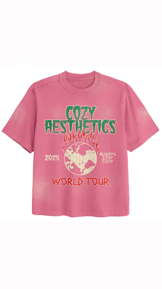 “Cozy” 2025 World Tour Tee (Vintage Pink)