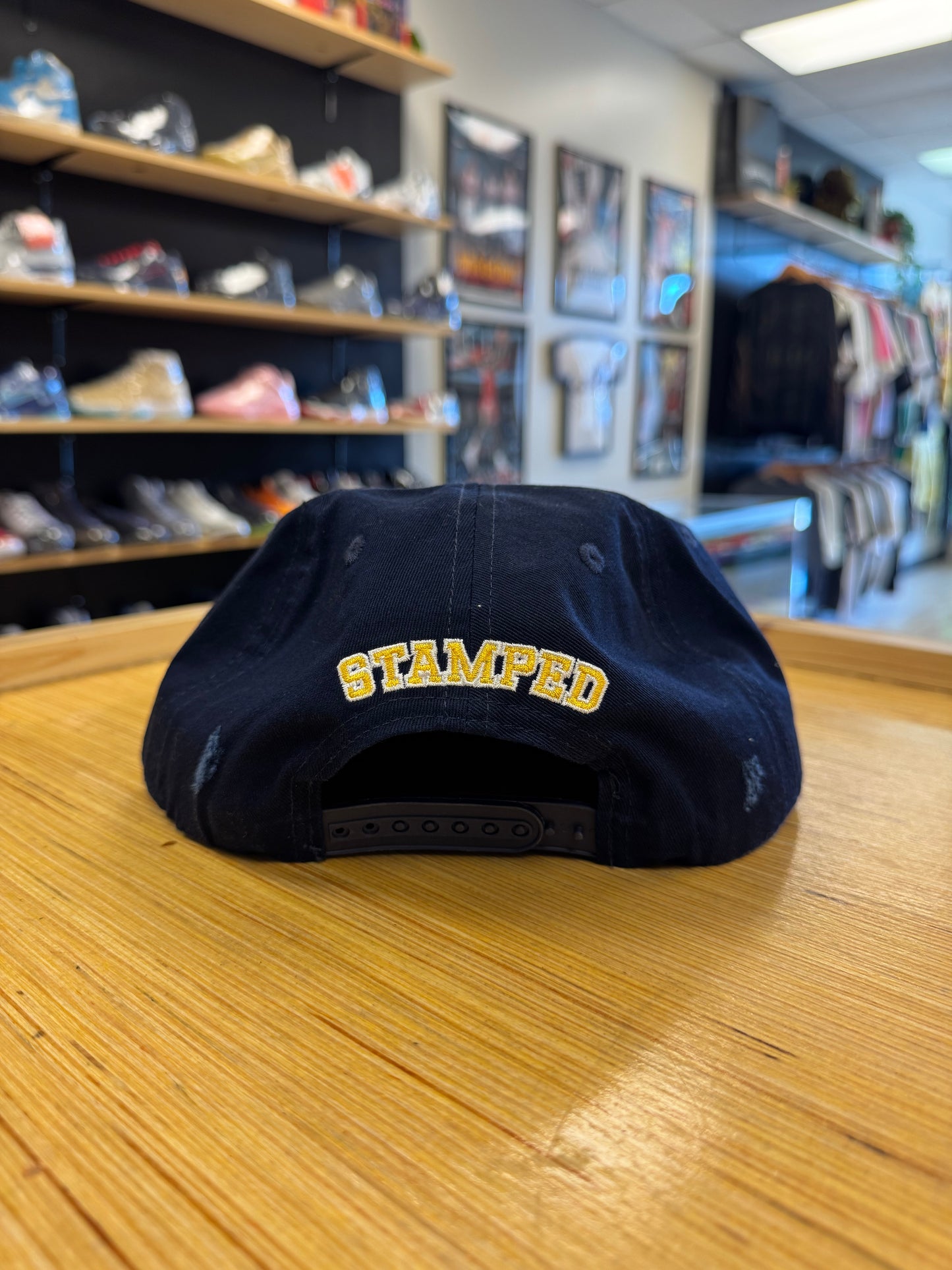 “Stamped” Snap Navy