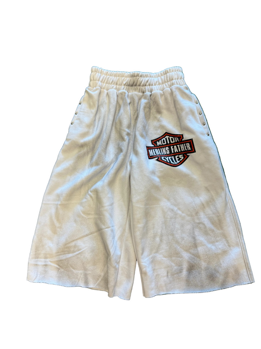 “Merlin” MOTO White Jorts (1 of 1)