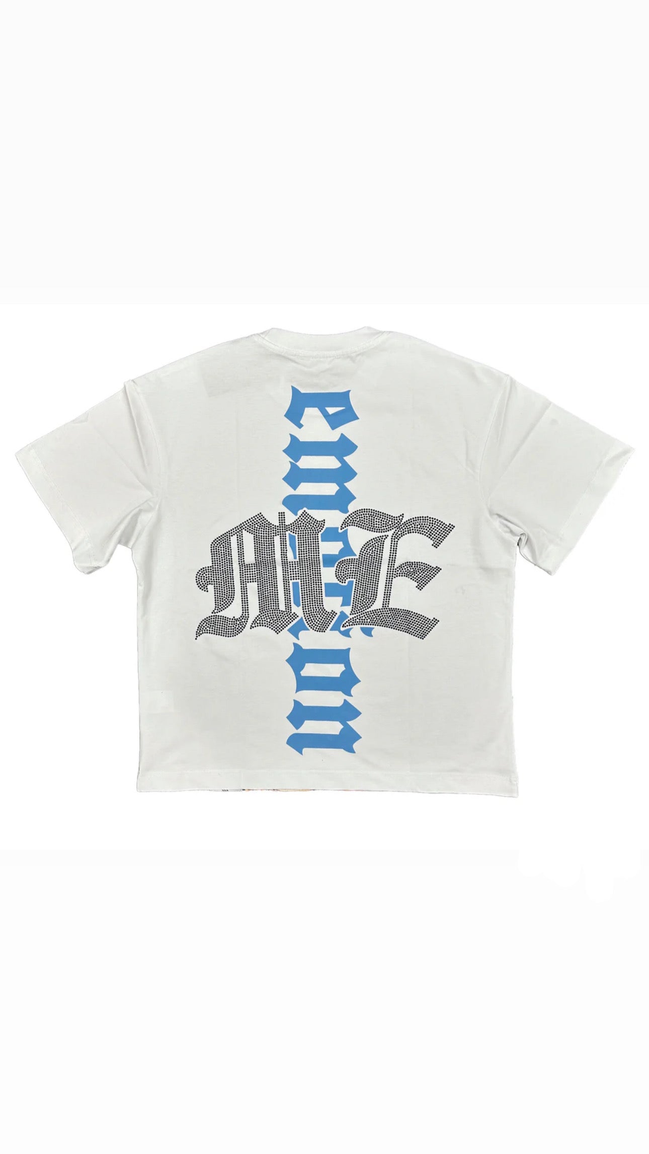 “Mixed Emotion” White Angel Rhinestone Tee